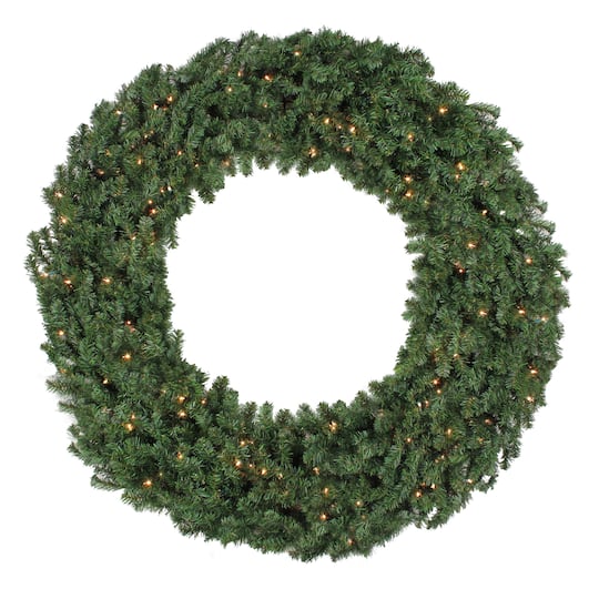 5Ft Pre-Lit Commercial Canadian Pine Artificial Christmas Wreath By Northlight in Green | 5 ft | Michaels®
